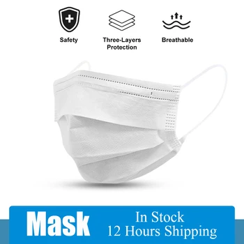 

Anti-fog 100 Pcs Face Mouth Protective Mask Disposable 3 Layers Filter Dustproof Earloop Non Woven Masks Breathable
