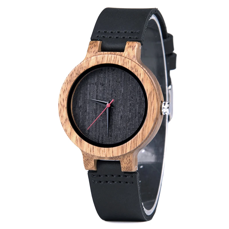 Lovers' часы для женщин Relogio Feminino деревянные мужские часы кожаный ремешок ручной работы Кварцевые наручные часы erkek kol saati - Цвет: A26-2 For Women