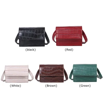 

Solid Flip Ladies Shoulder Travel Handbags Small Crossbody Purse Retro Women Messenger Purse PU Stone Leather Tote