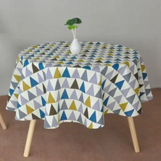 table cloths 11 Nordic Polyester Cotton Round Table Cloth Color Yellow Rice Word Gray Arrow Cotton and Linen Printing Tablecloth Custom - Color: table cloths 11