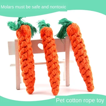 

Pet Cotton Rope Toy Dog Hand Woven Cotton Rope Carrot Dog Molar Tooth Cleaning Pet Toy
