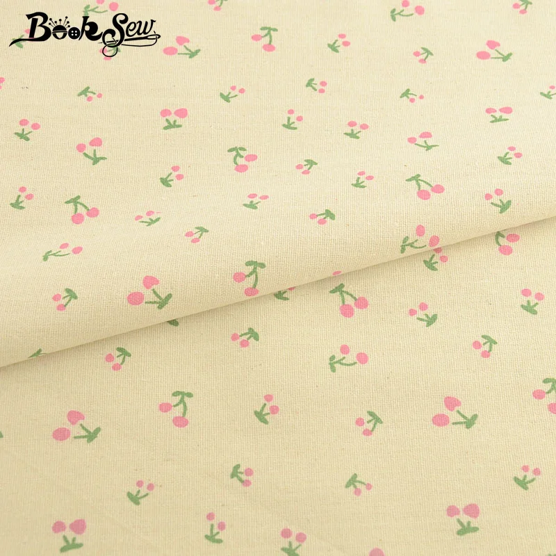 Booksew материал анкара бежевая хлопковая льняная ткань вишневого типа для
