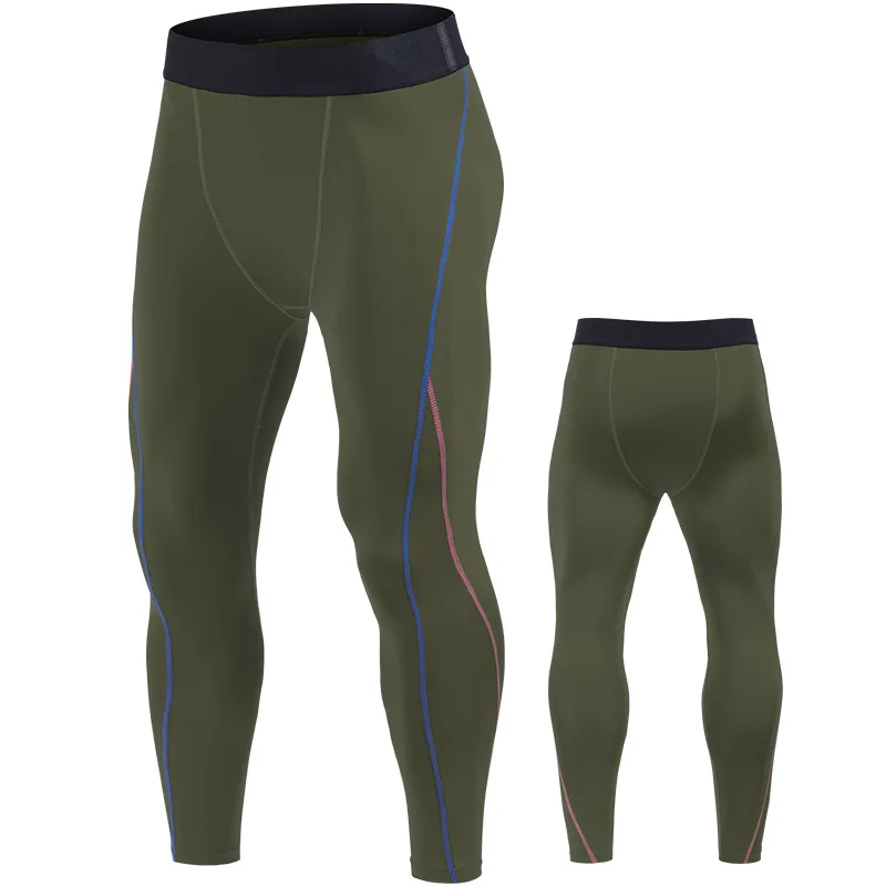 Мужские штаны для бега фитнеса 3D компрессионные мужские спортивные Леггинсы