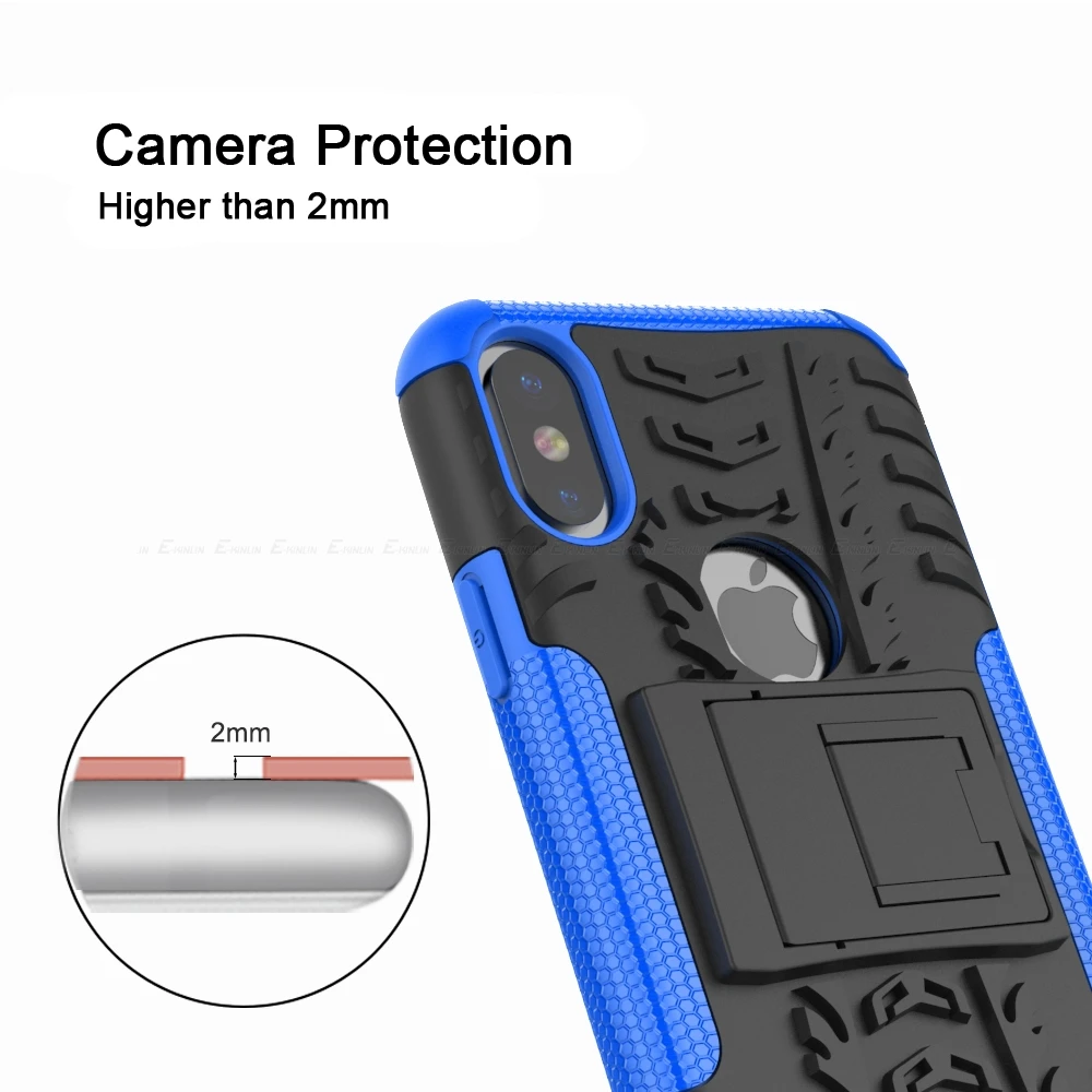 Tough Hard Heavy Cover For iPhone 14 13 11 12 mini Pro XS Max XR X 8 7 Plus SE 2022 2020 Shockproof Hybrid Stand Armor Case