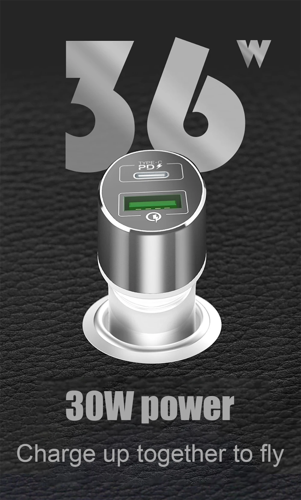 Momax Car Charger QC3.0 PD One For Two Car Cigarette Lighter Head Mobile Phone Dual Fast Charging Car Charger