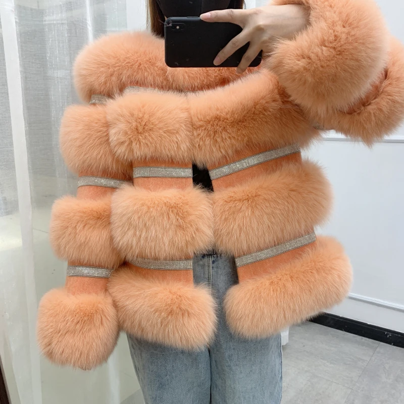 BFFUR 2020 Winter New Real Fox Fur Coat Women