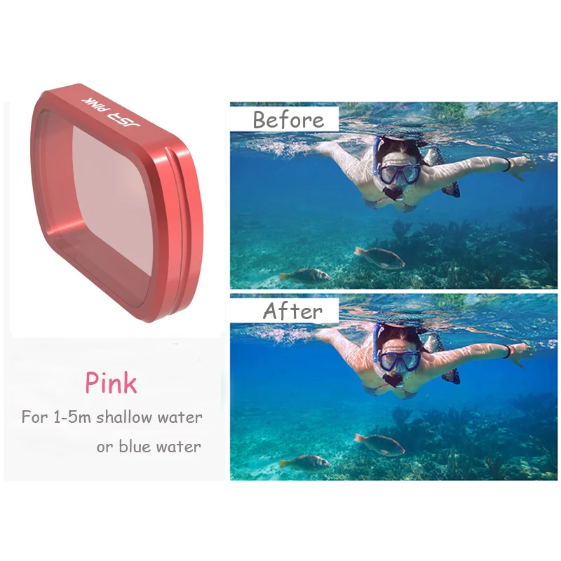 4в1 фильтр для дайвинга красный/розовый/пурпурный/желтый фильтр для объектива для DJI Osmo карманные Vlog фильтры для подводной съемки ручные стабилизаторы аксессуары
