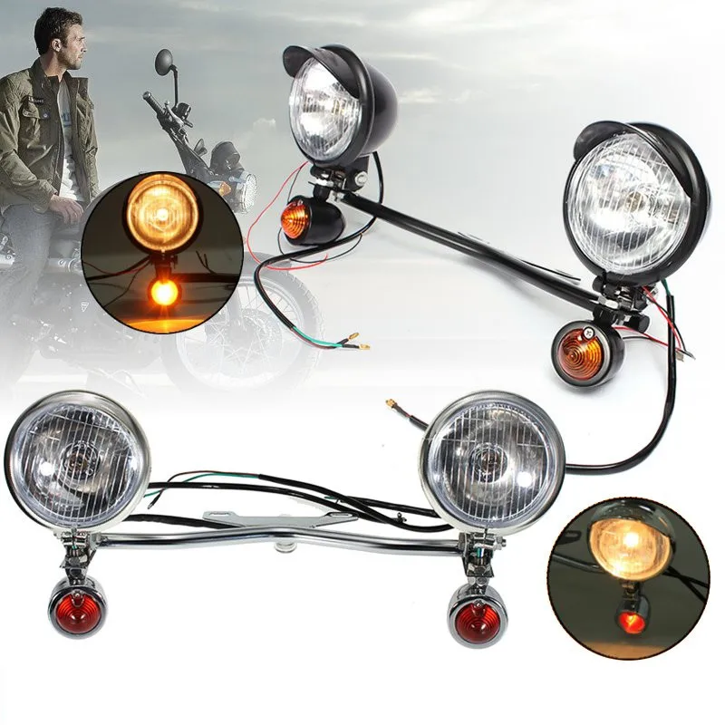 

12V Universal Motorcycle Retro Headlights Turn Signal Light Fog Light Auxiliary Lamps Passing Light For Honda/Yamaha/Suzuki