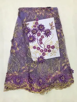

Nigerian French Tulle Lace Fabric With Beads New Arrival African Tulle Lace African Embroidered Tulle Lace With Stone JL19821
