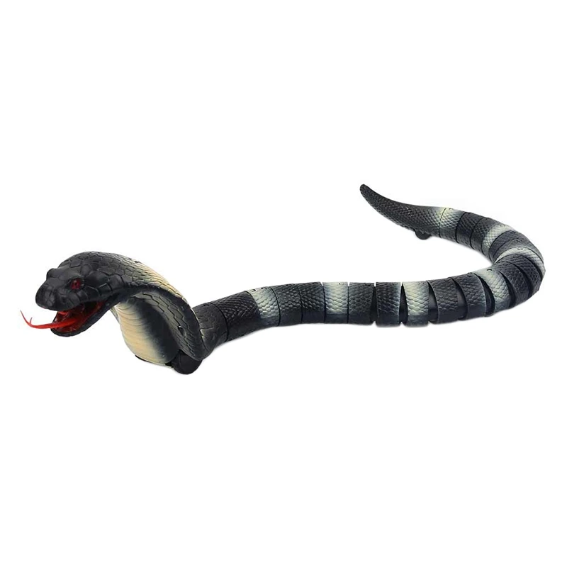 

Tricky Toy Simulation Cobra Naja Novelty Remote Control Snake Trick Terrifying Mischief Toy Rc Snake Garden Props Egg Gray Black