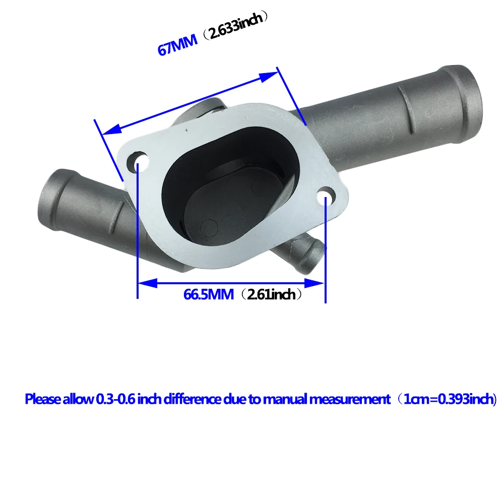 Aluminium Alloy Thermostat Housing Coolant Hose Flange Radiator VW Golf Jetta 2.0 L4 99-06 06A 121 133D 06A121133D 06A12 aluminum radiator