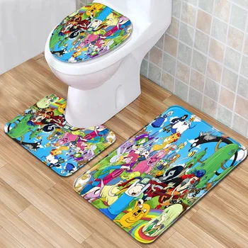 

Cartoon Bathroom Mat Three-Piece Bathroom Carpet Toilet Mat Set Door Mat Bathroom Non-Slip Mat Spot