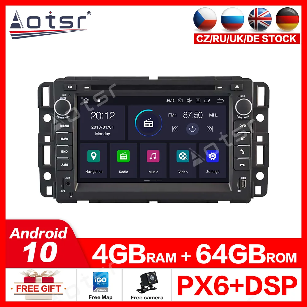 Android 10 4 Гб ОЗУ Автомобильная GPS навигация dvd плееры головное устройство радио для