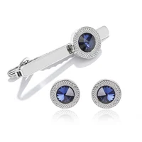 Fashion Business Shirt Sleeve Decorative Buttons Classic Geometric Tie Clips and Cufflinks Set for Men's Luxury Jewelry Gift 6