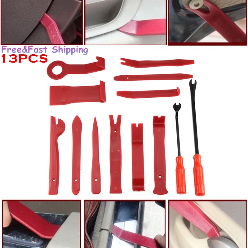 13Pcs Tool Set Plastic Car Repair Tool Voiture Inside Door Plank Lever Auto Door Removal Tools Car Stereo Disassembly Tool Kit