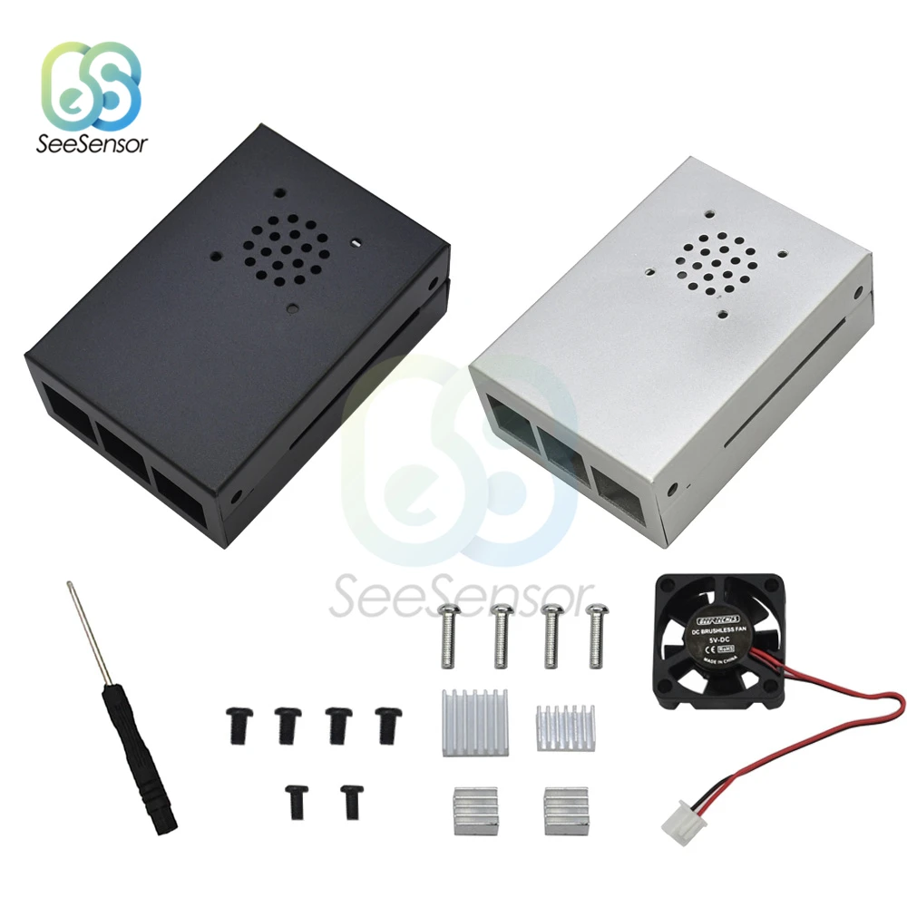 

Raspberry Pi Aluminum Metal Case Enclosure Protective Box Shell with Fan Heat Sink for Raspberry Pi 4