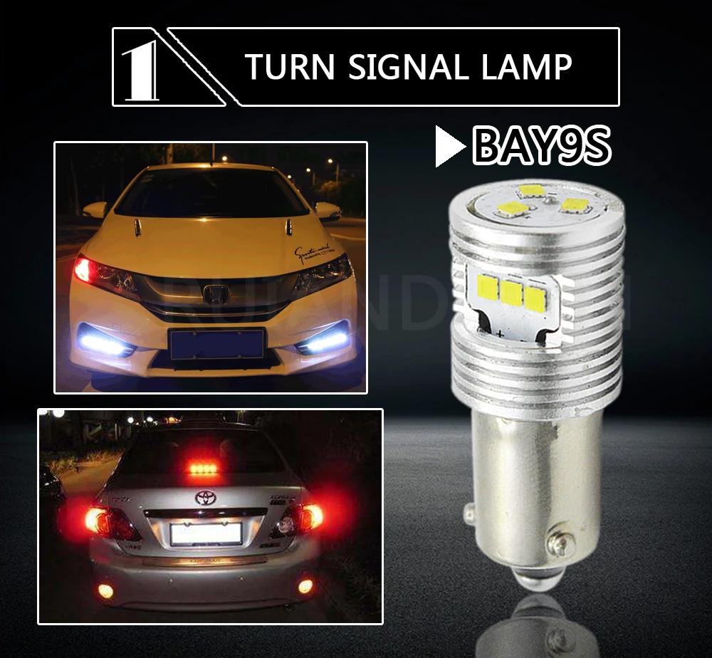 4 Вт CSP 1616 чипов 9SMD BA9S T4W BAX9S H6W BAY9S 12 24 В светодиодная CAN шина без ошибок боковой купол