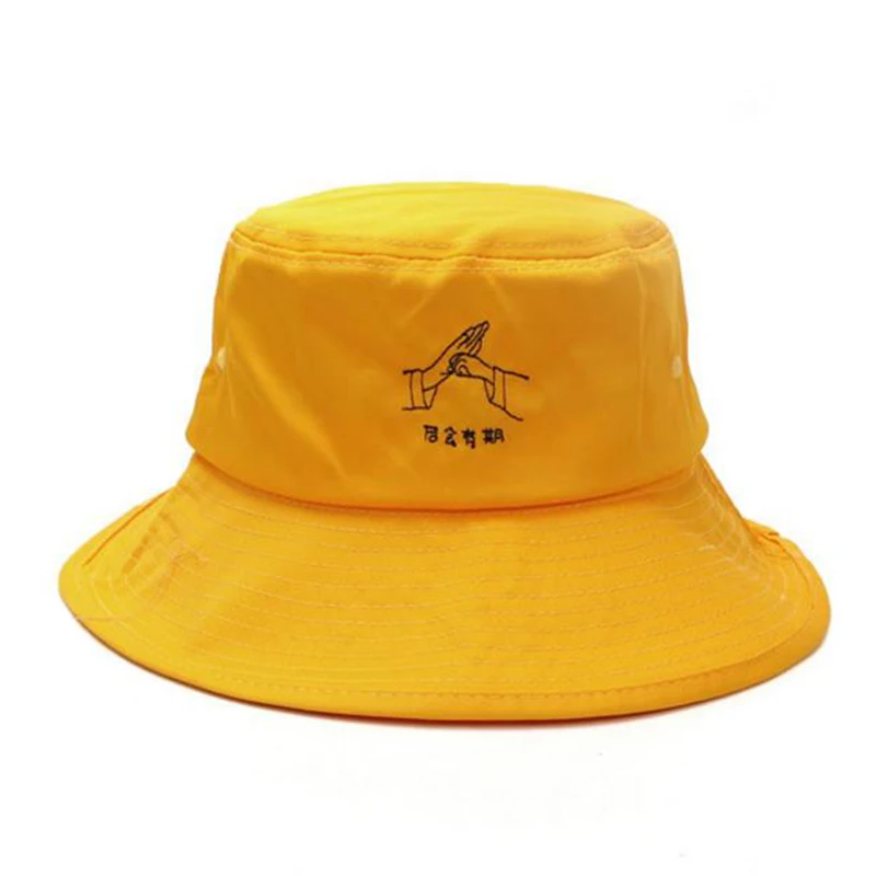 Хлопковая шляпа с вышивкой жестов, шляпа рыбака, шапка для путешествий, шляпа от солнца для мужчин и женщин