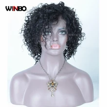 WINBO вьющиеся волосы 13x6 Синтетические волосы на кружеве al парики Волосы remy черный Для женщин парики 13x4 Синтетические волосы на кружеве парики натуральный черный Цвет