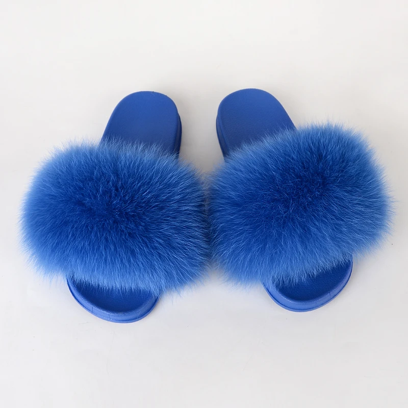 

Fur Slides For Women Summer Fuzzy Slippers House Fluffy Sandals Ladies Plush Flip Flops Women Soft Flat Female Shoes Luxury 2020