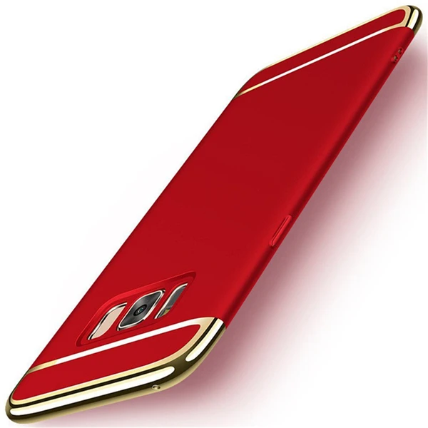 Роскошный чехол 3 в 1 для samsung Galaxy S6 S7 Edge S8 S9 S10 Plus жесткий чехол для samsung Galaxy Note 8 9 - Цвет: Red