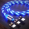Flow Luminous Lighting Led Magnetic charging Mobile Phone Cable USB Type C Data Wire for Samsung Huawei LED Micro Cable ► Photo 1/6