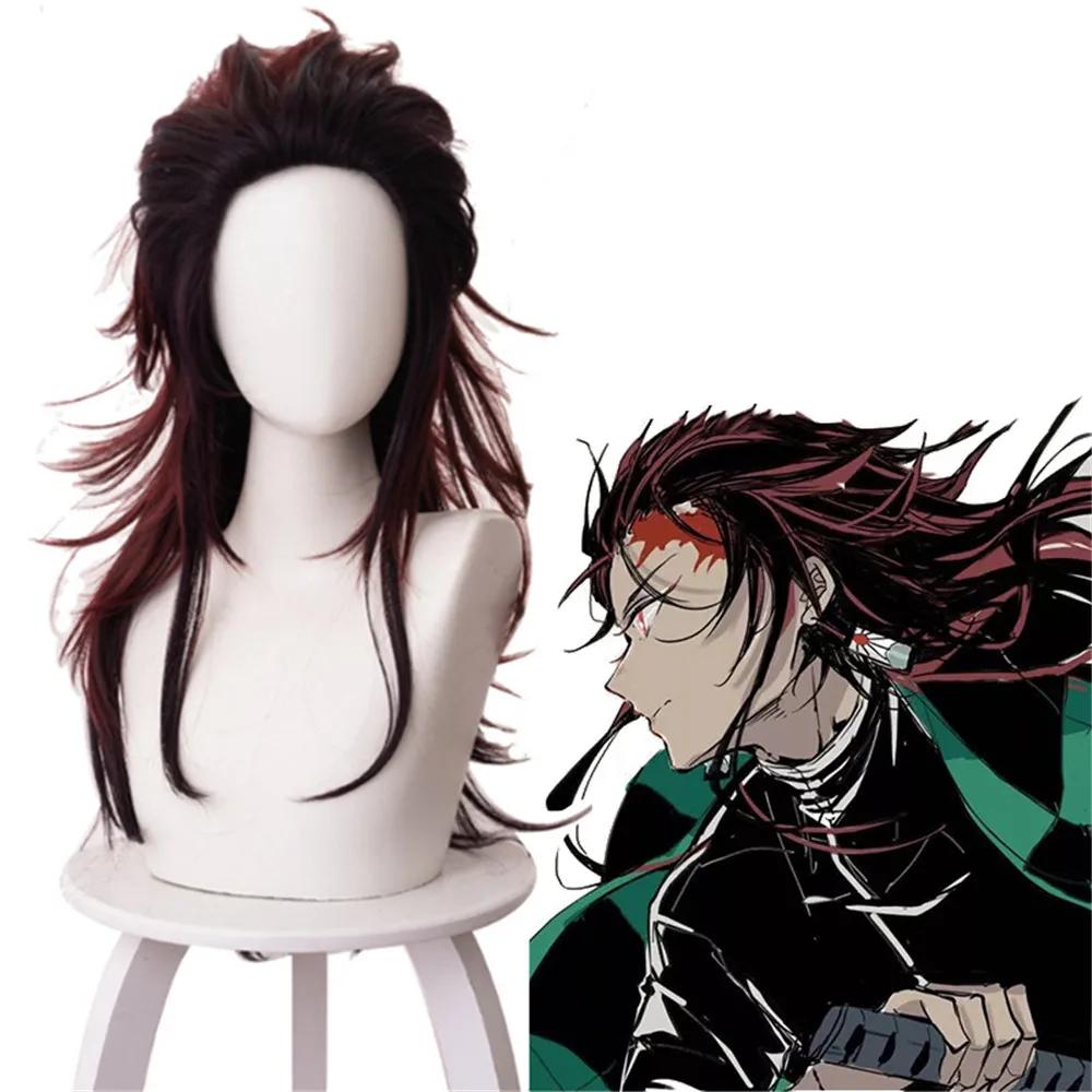 Anime-Comic-Demon-Slayer-Kimetsu-no-Yaiba-Cosplay-Wigs-Kamado-Tanjirou-Cosplay-Wig-Heat-Resistant-Synthetic