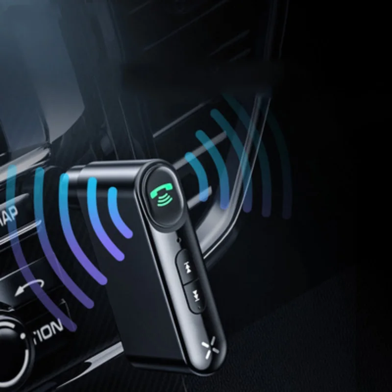 Черный AUX автомобильный bluetooth-приемник телефонные звонки в режиме Hands-free 3,5 мм беспроводной аудио Bluetooth адаптер - Цвет: Черный