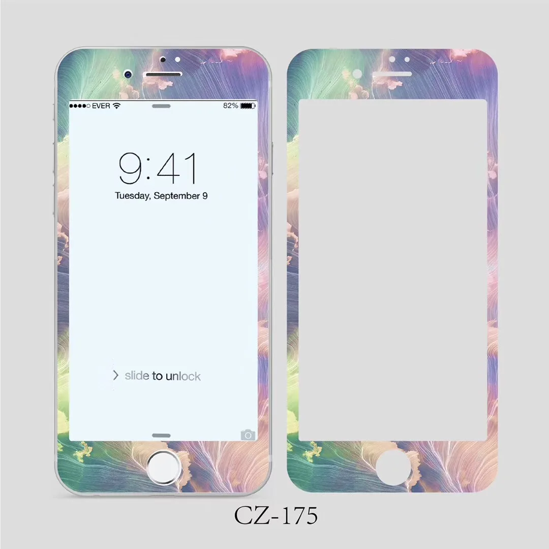 Cute Waves Sky Landscape Flowers Full Screen 3D colorful tempered glass screen protector film For iPhone 6 6S 7 8 Plus | Мобильные