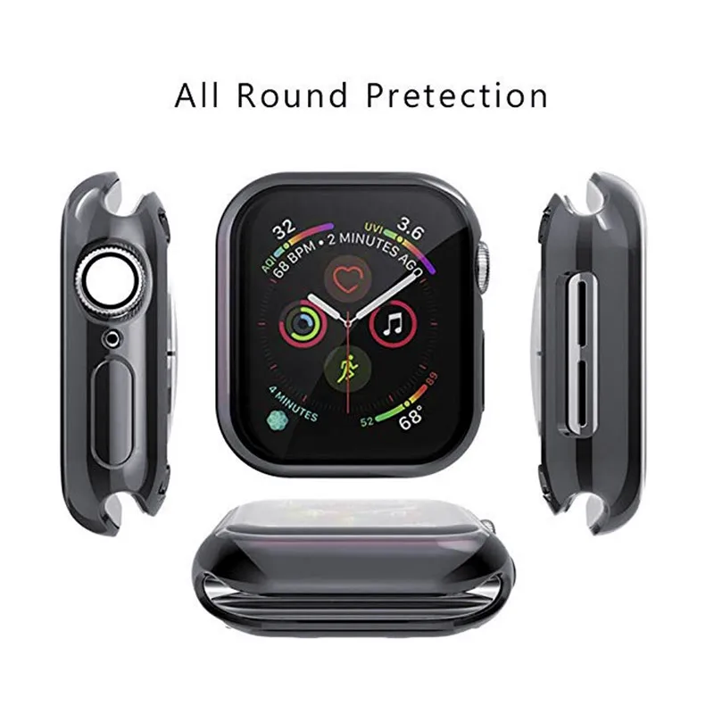 Ультратонкое покрытие из ТПУ бампер для Apple Watch Case Series 4 44 мм 40 мм протектор экрана мягкий тонкий полный чехол для iWatch