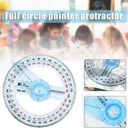 Accurate Math School Supplies 360 Degrees Full Circle Protractor Measuring tools Pointer Angle Ruler Goniometer