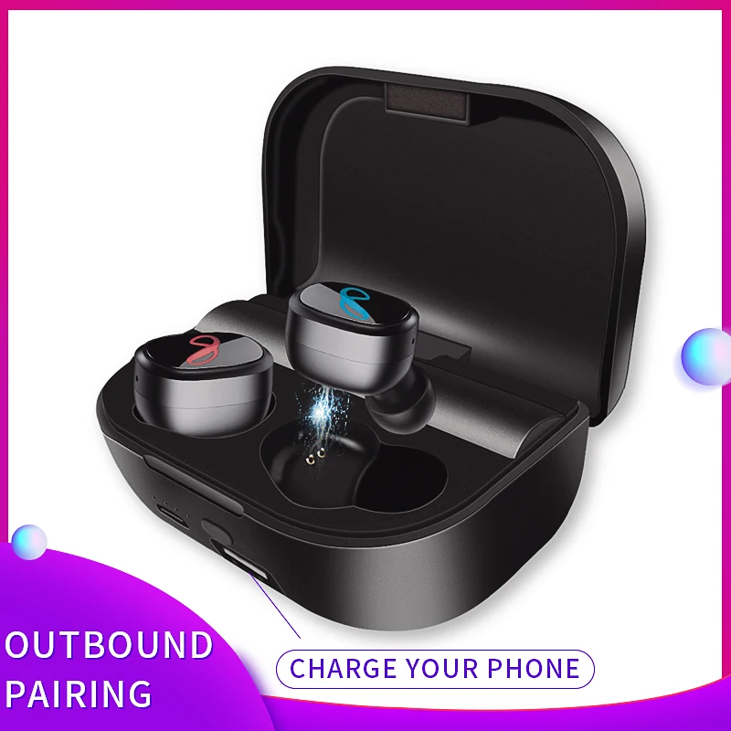 MINGGE беспроводные стерео наушники Bluetooth V5.0 бинауральные звонки 2500 зарядный чехол