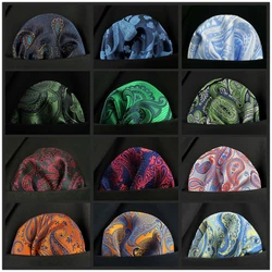 Mouchoir de poche en soie Paisley multicolore pour hommes, carré d'affaires coloré, grand format 12.6 "32cm, cadeau à la mode 