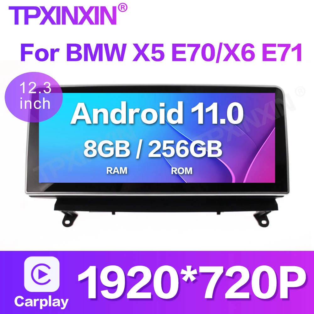 

Автомобильный мультимедийный плеер, 12,3 дюйма, Android 11, 8 +, 256 ГГц, для BMW X5 E70, X6, E71 2007-2014, стерео, GPS-навигация, автомобильное радио, головное устройство