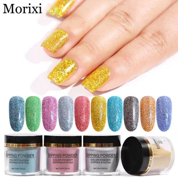 

Nail art laser dipping powder 10ML spring color yellow purple green pigment powder French Nail Holographic glitter powder MZ090