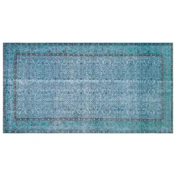 

Handmade Blue Vintage Overdyed Turkish Area Rug 145x264 Cm-4'9''X8'8''