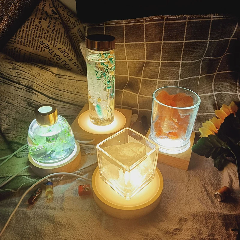 lamp base led lamp base round wooden for crystals glass ball