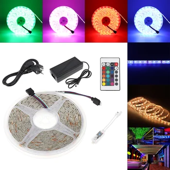 

Waterproof SMD 5050 60leds / m 5m RGBW RGB LED Strip Lighting LED Tape Diode Ribbon Wifi Controller DC 12V Adapter LED Strip Set
