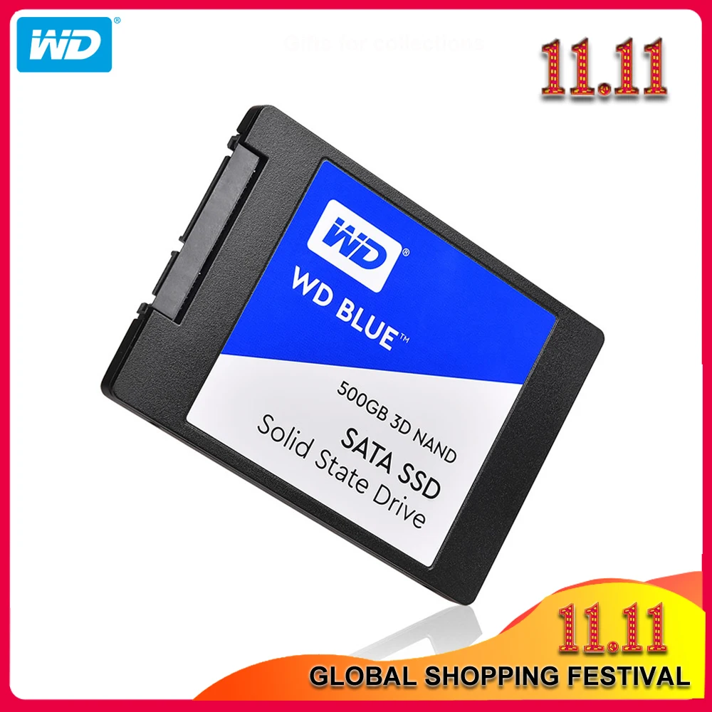 100% Оригинальный Western Digital Blue SSD 250 ГБ 500 SATA 3 2 5 дюймов Внутренний твердотельный