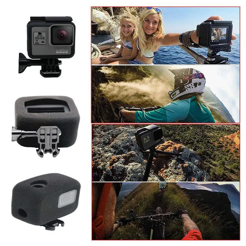 RISE-защитная рамка чехол+ Ветровое стекло Крышка для Gopro-Hero 7/6/5/Hero Hd, Корпус границы оболочки аксессуары и шум ветра Redu