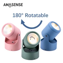 Светодиодный потолочный светильник, точечный светильник, 7 Вт, поверхностное крепление, регулируемый AC110/220 В, светильник, теплый белый, для гостиной, прохода, фоторамка