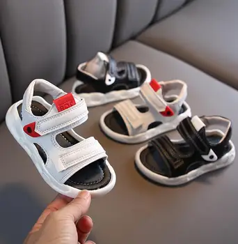 

New Boys Sandals Soft Leather Open-Toe Toddler Baby Summer Leather Shoes Boys and Girls Children Beach Shoes Sport Kids Sandals