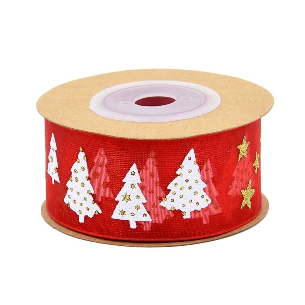 5/20m Christmas Decoration Transparent Snowflake Ribbon Gift Packaging Hair Accessories DIY Material Foam Printing Tape 25MM