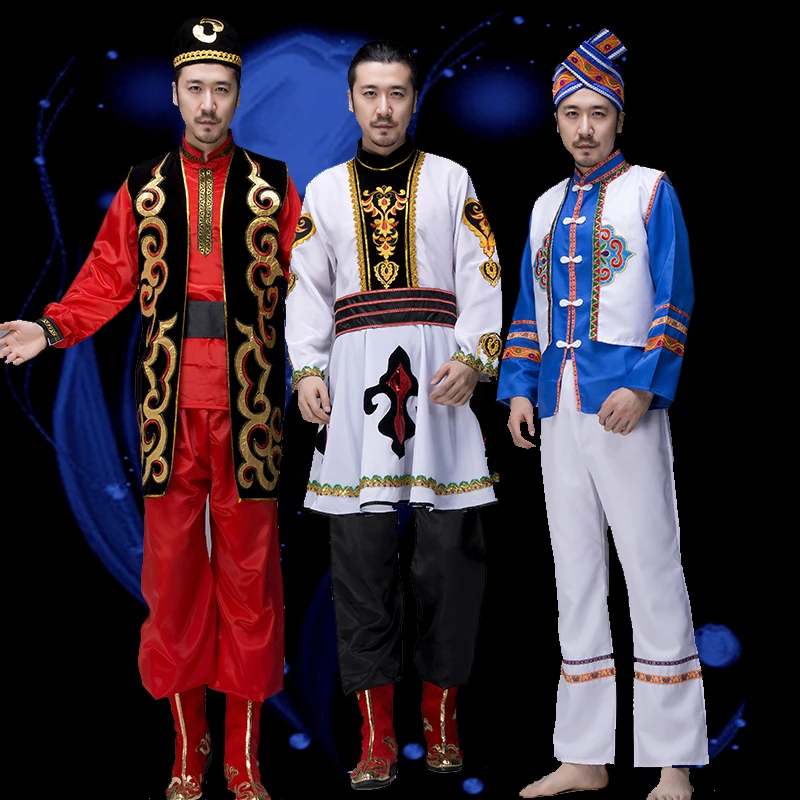 Китайские Национальный костюм для мужчин одежда Sinkiang танцевальный Уйгурский