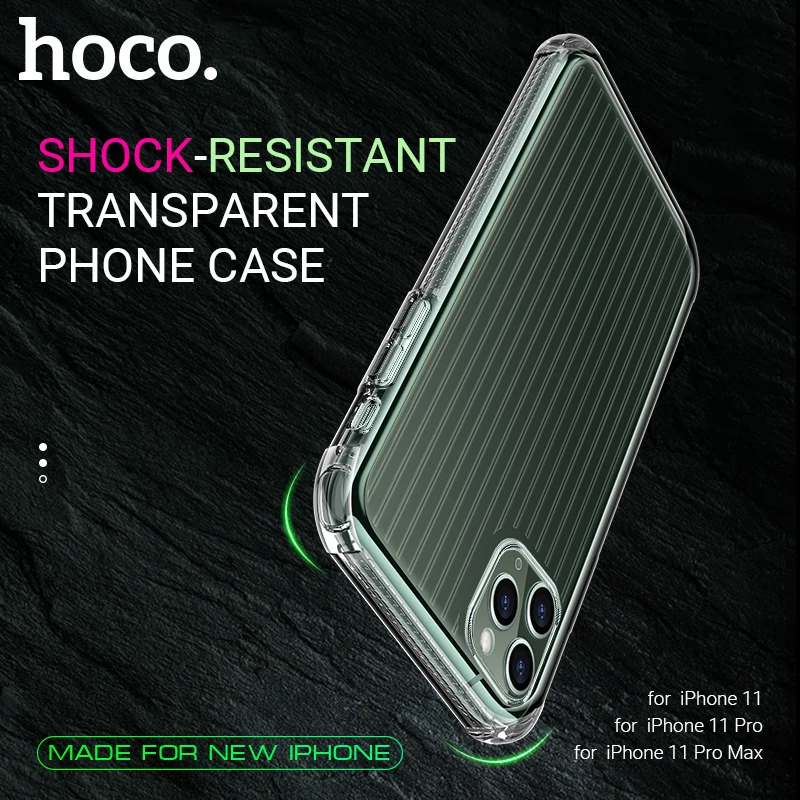hoco противоударный прозрачный чехол для iphone 11 11Pro Pro Max TPU защитная крышка телефона