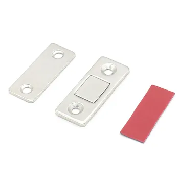 2sets Cabinet Catches Strong Magnetic Metal Ultra Thin with screw Door Stop Closer latch Kitchen Cupboard Furniture Hardware