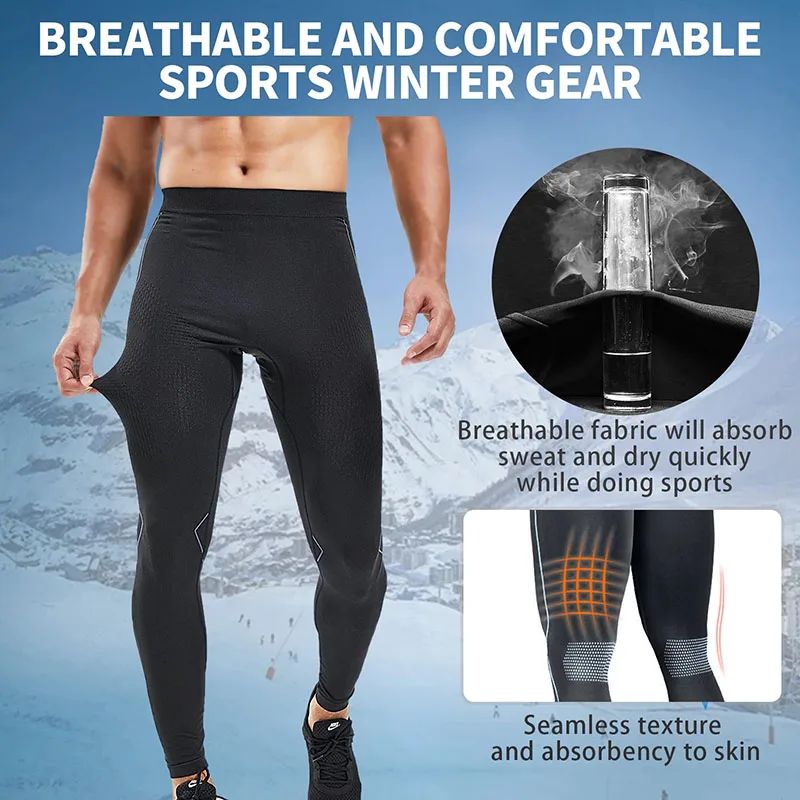 Souke Sports Men's Thermal Compression Flexible Leggings Cycling Skiing Running Jogging Pants