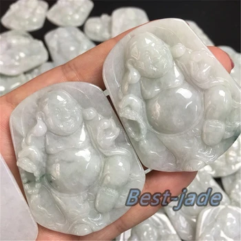 

Stand Buddha Natural White Green Grade A jade Man Burma jadeite pendant Bead Girl Jewelry necklace Baby KID infant Emerald