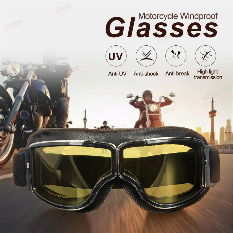 Модные ретро очки для мотокросса, линзы для скутеров, внедорожные защитные очки, очки для мотоцикла, велосипеда, ATV, мотоциклетные очки