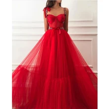 Красные мусульманские Вечерние платья трапециевидные бисерные ремни элегантное Тюлевое ислам Дубаи Саудовской Аравии длинное вечернее платье для выпускного вечера